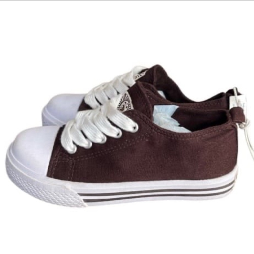 NEW Unisex Toddler Children’s Place Brown Canvas Sneaker Shoes
